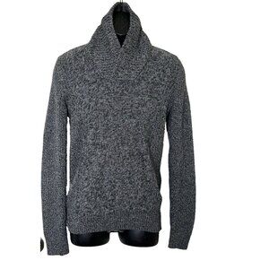 American Rag Men's Medium Sweater Shawl Collar  Gray 100% Cotton Cozy